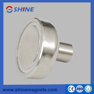 Round Base D20 Neodymium Cup Magnet with Thread Hole